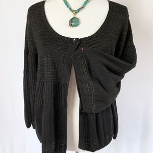 Nine West Black Cardigan Gold Thread 1X
